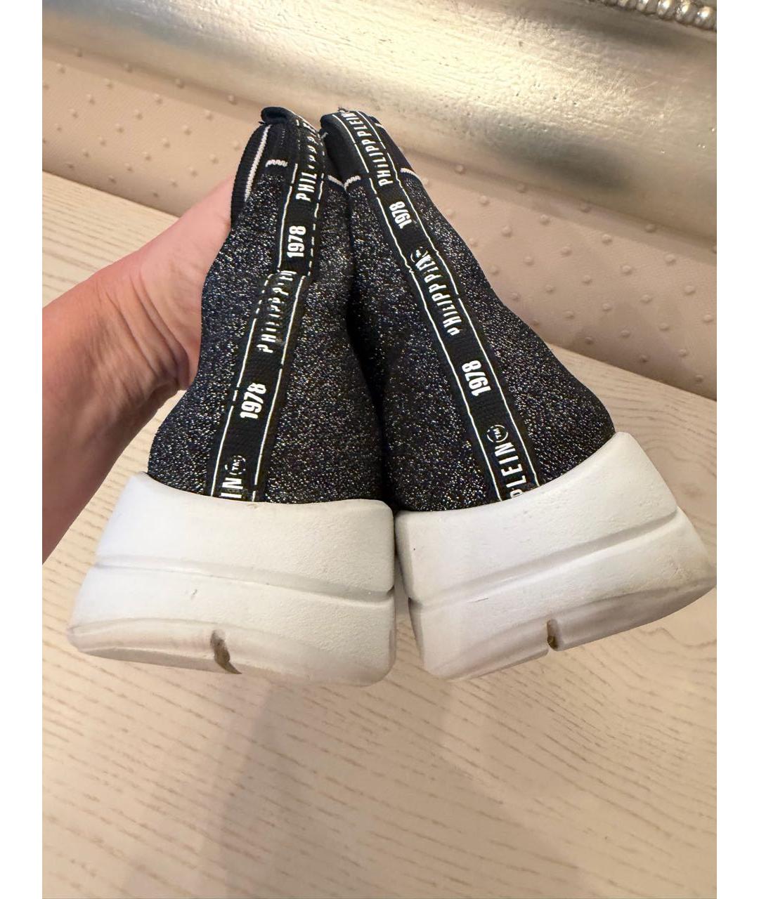 PHILIPP PLEIN Серые текстильные кроссовки, фото 5