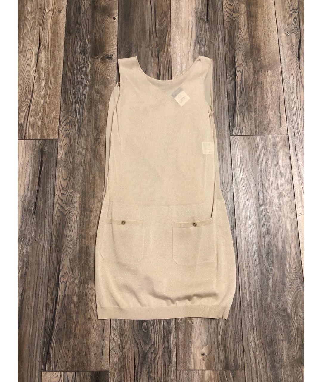 CHANEL Бежевое коктейльное платье, фото 5