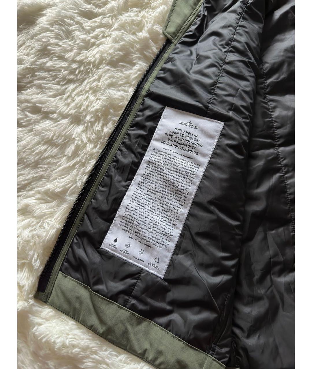 STONE ISLAND Зеленый полиэстеровый жилет, фото 3