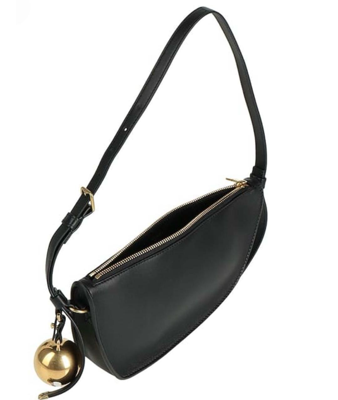 BURBERRY Черная кожаная сумка с короткими ручками, фото 2