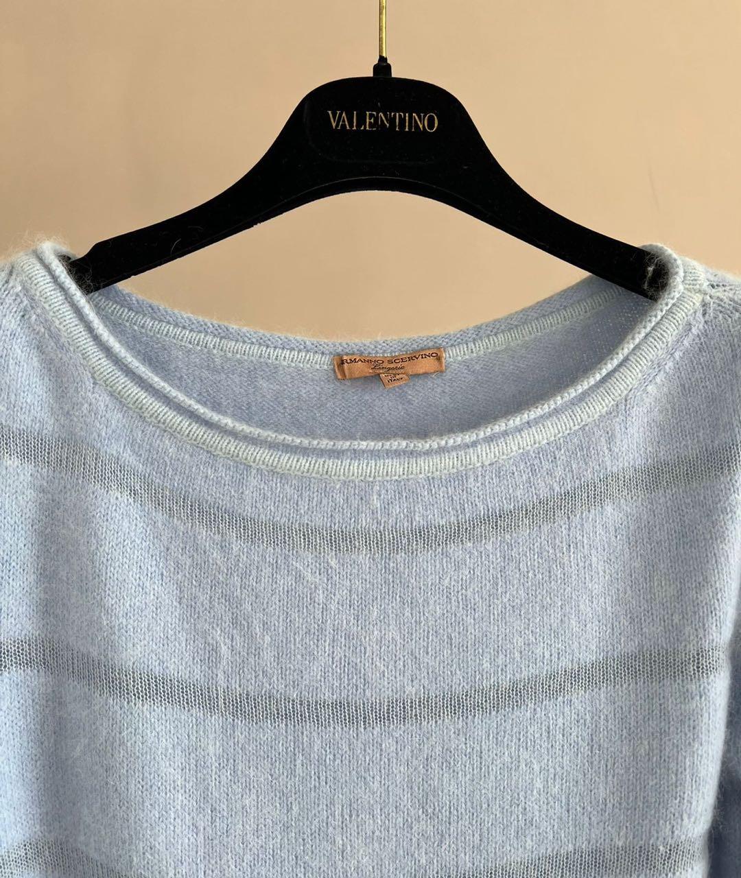 ERMANNO SCERVINO Голубой шерстяной джемпер / свитер, фото 2