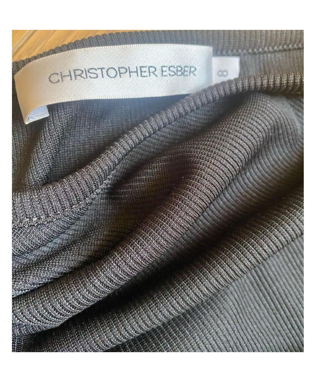 CHRISTOPHER ESBER Черная юбка макси, фото 4