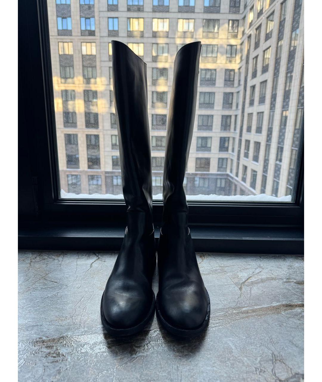 LOUIS VUITTON Черные кожаные сапоги, фото 2