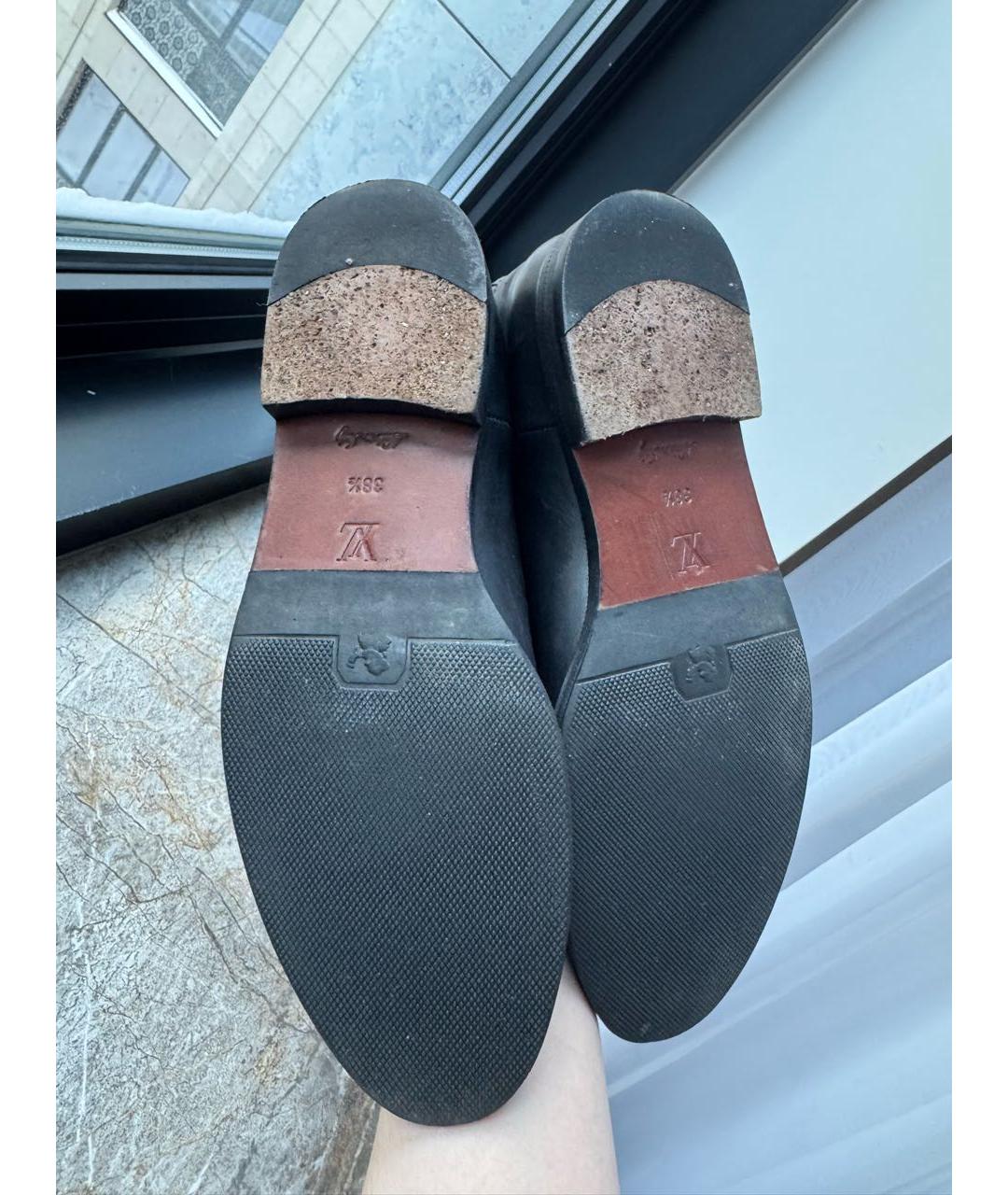 LOUIS VUITTON Черные кожаные сапоги, фото 5