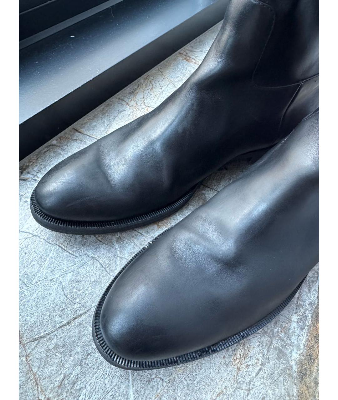 LOUIS VUITTON Черные кожаные сапоги, фото 3