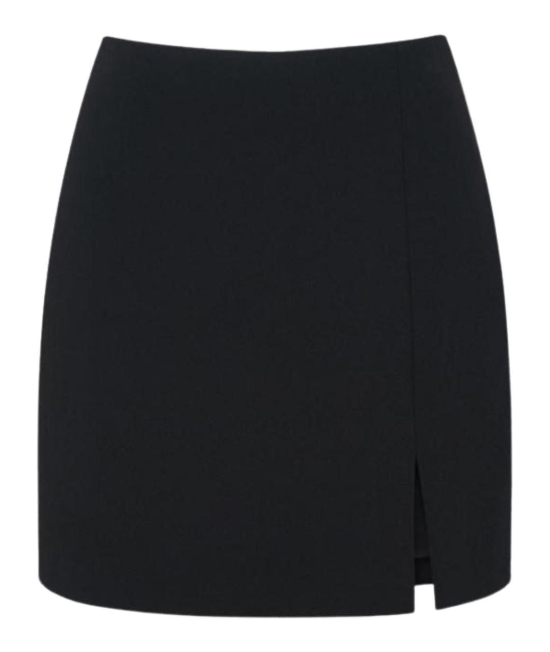 12 STOREEZ Черная шерстяная юбка мини, фото 1
