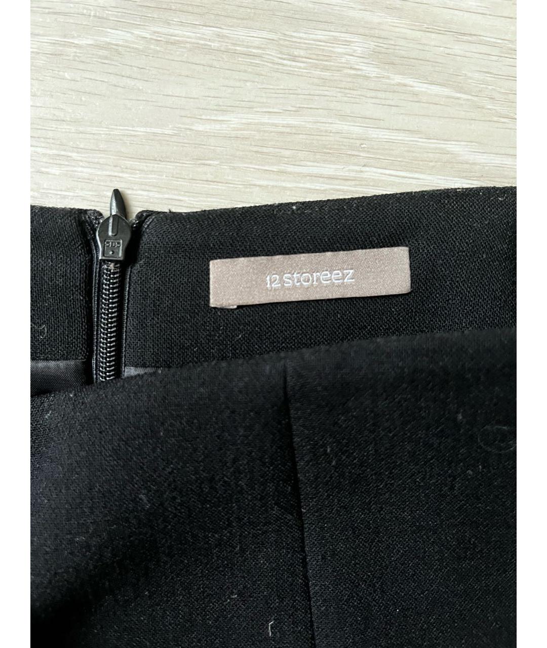 12 STOREEZ Черная шерстяная юбка мини, фото 3