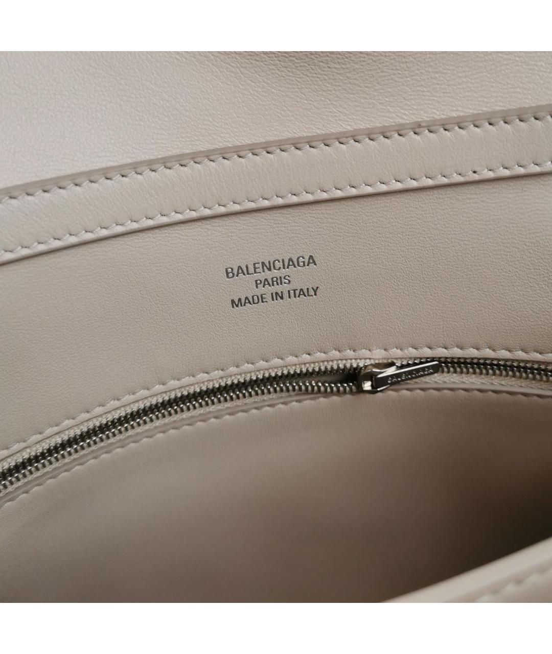 BALENCIAGA Белая кожаная сумка через плечо, фото 4