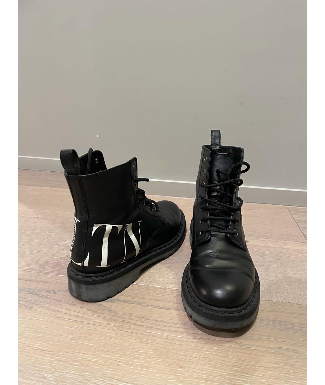 VALENTINO Черные кожаные ботинки, фото 2