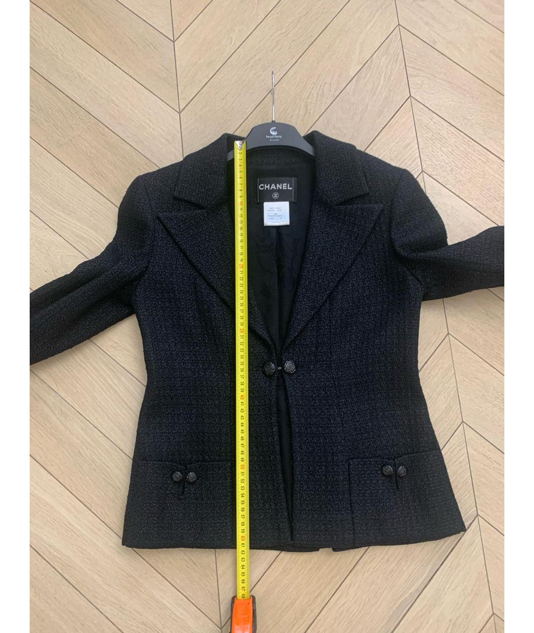 CHANEL Черный твидовый жакет/пиджак, фото 8