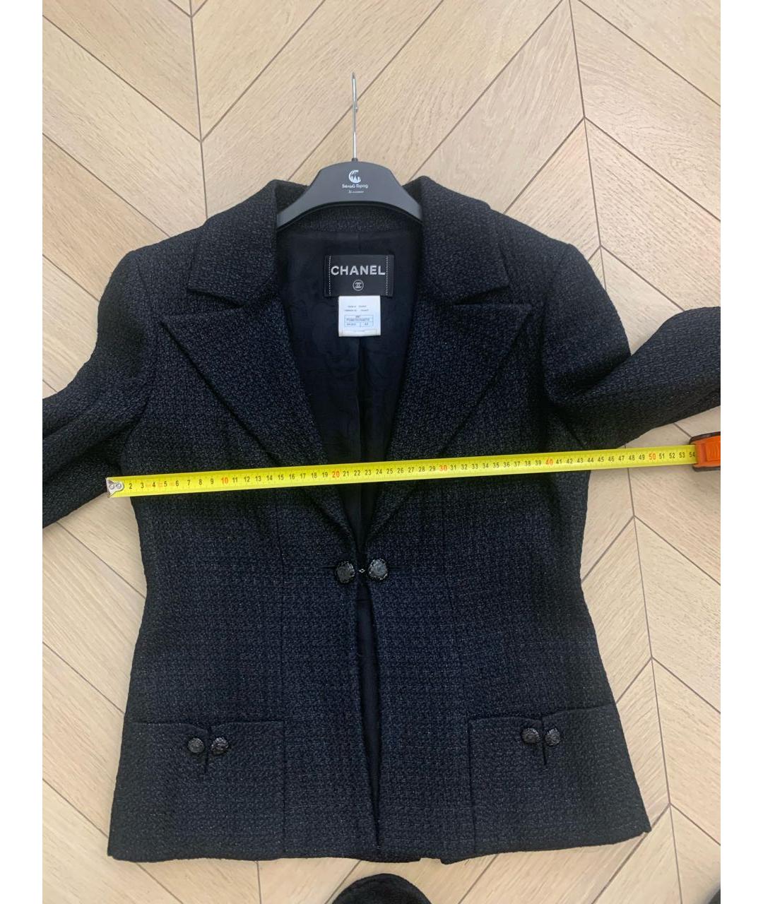 CHANEL Черный твидовый жакет/пиджак, фото 7