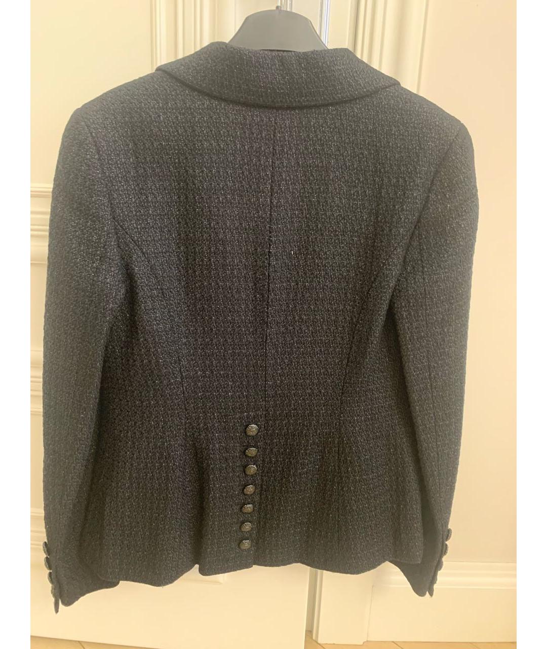 CHANEL Черный твидовый жакет/пиджак, фото 2