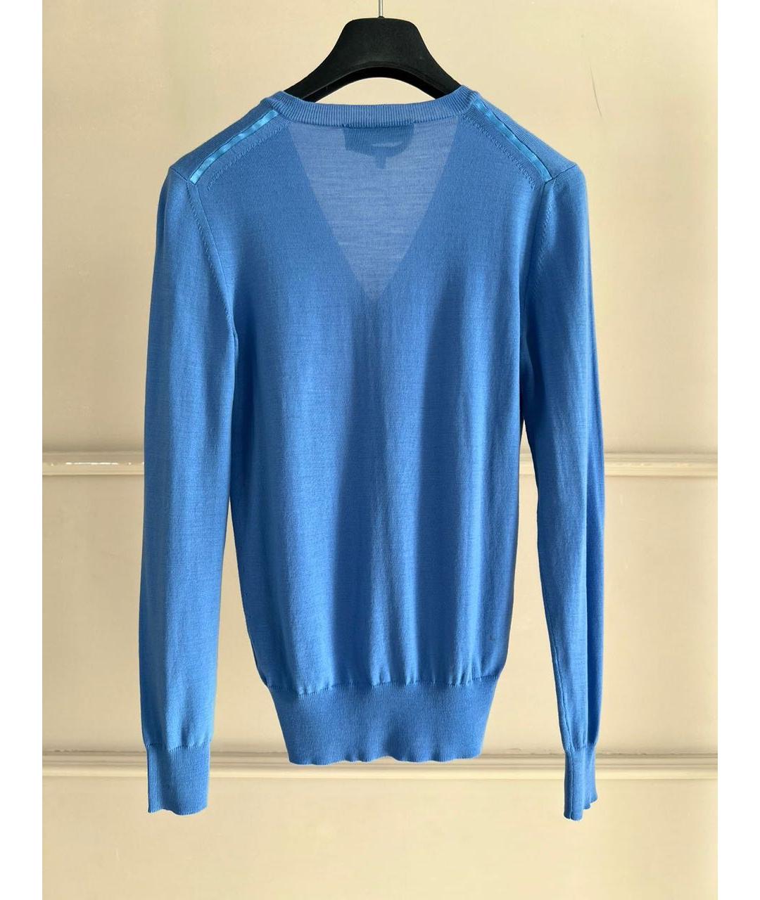 SAINT LAURENT Синий шерстяной джемпер / свитер, фото 3