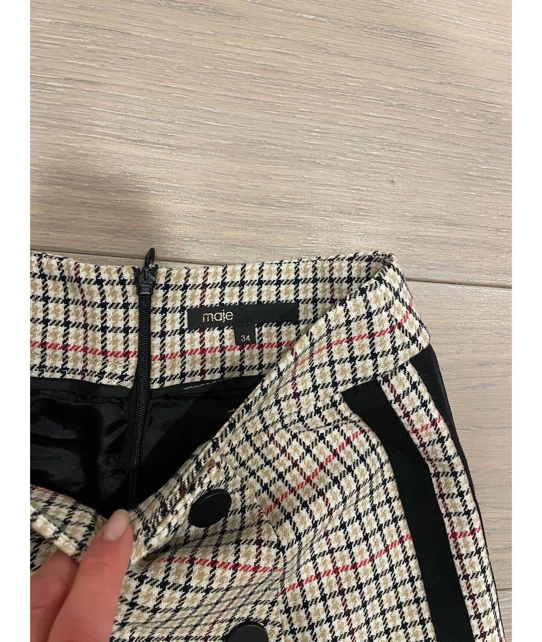 MAJE Бежевая юбка миди, фото 3