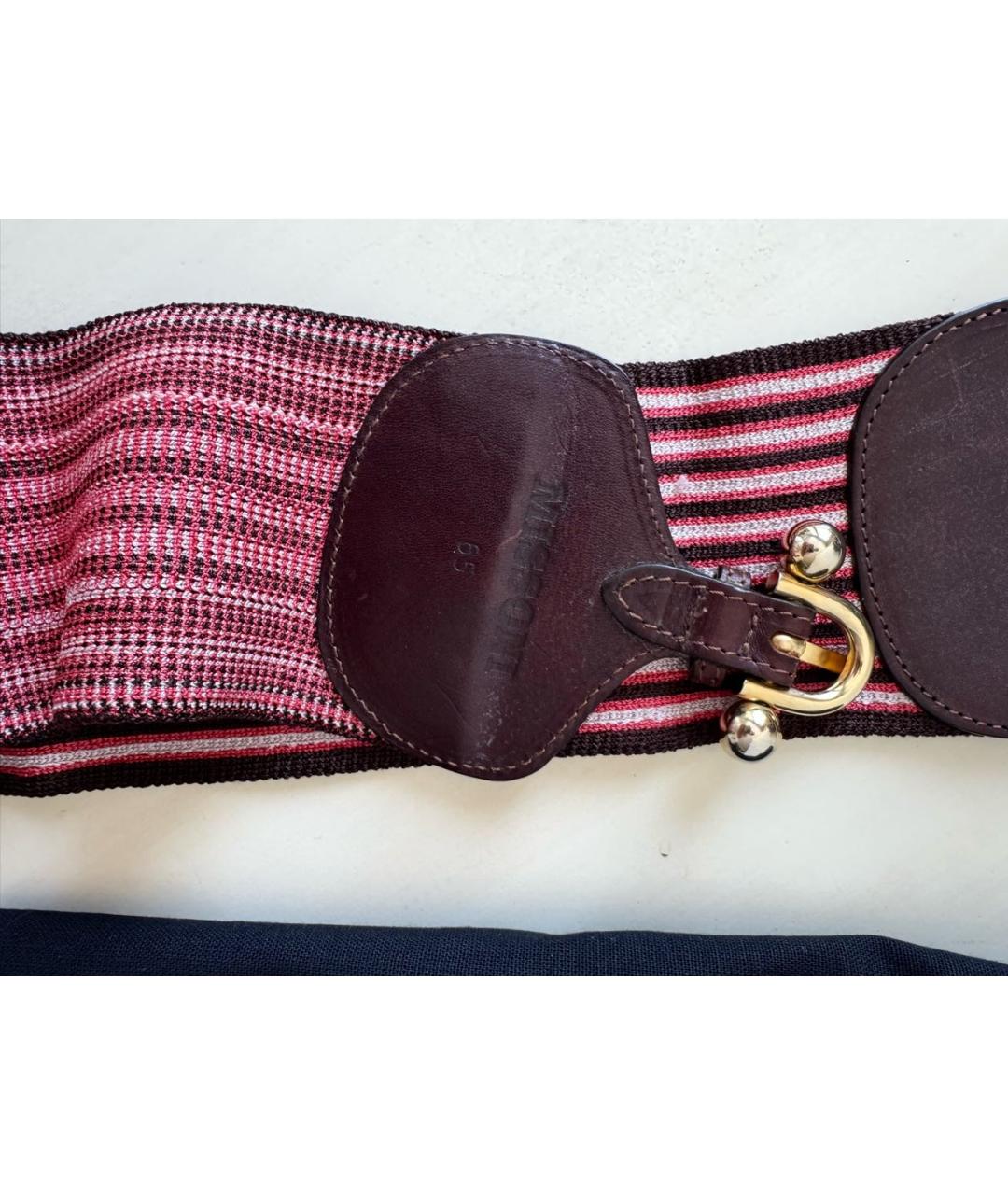 MISSONI Бордовый кожаный ремень, фото 3