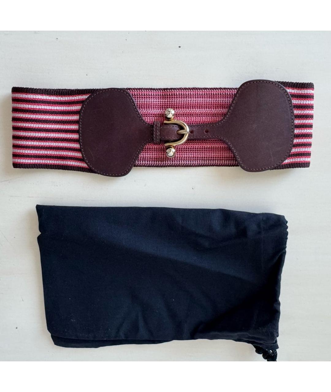 MISSONI Бордовый кожаный ремень, фото 5