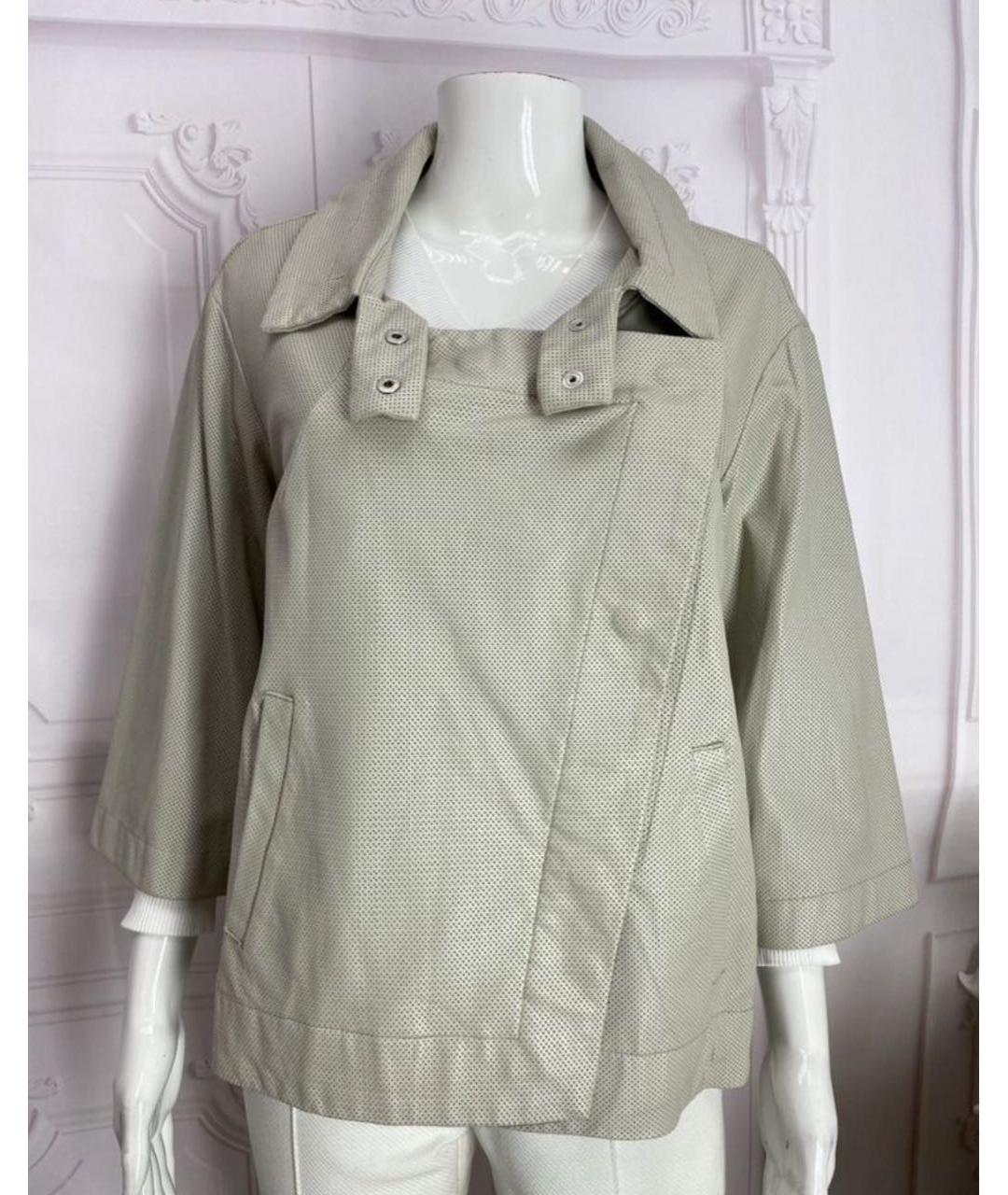 LIVIANA CONTI Бежевая кожаная куртка, фото 5