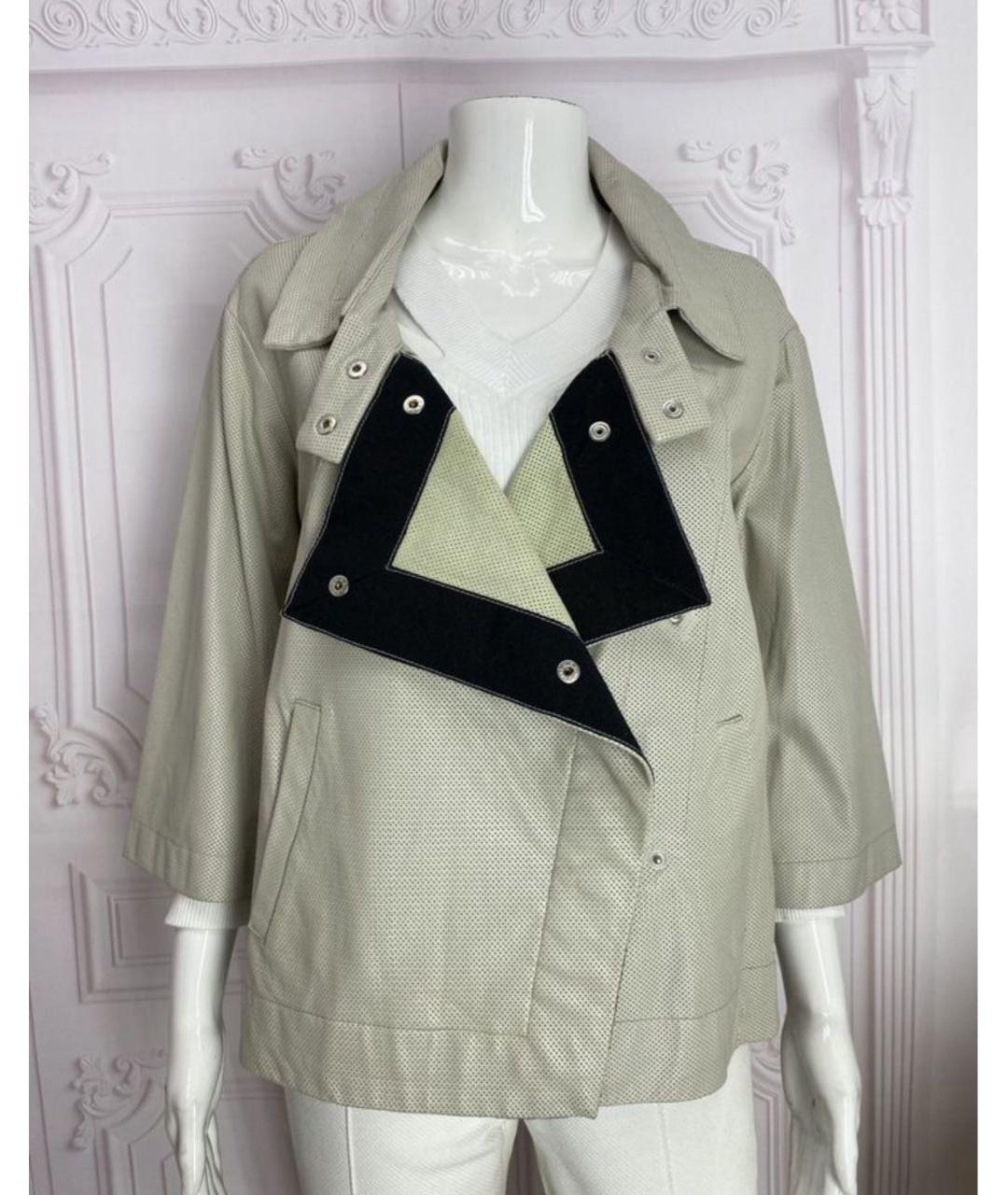 LIVIANA CONTI Бежевая кожаная куртка, фото 6