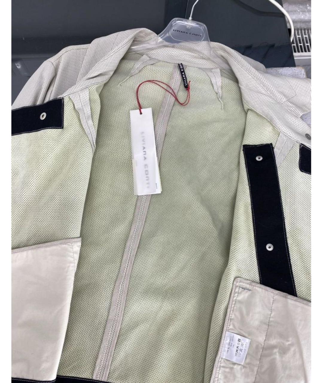 LIVIANA CONTI Бежевая кожаная куртка, фото 3