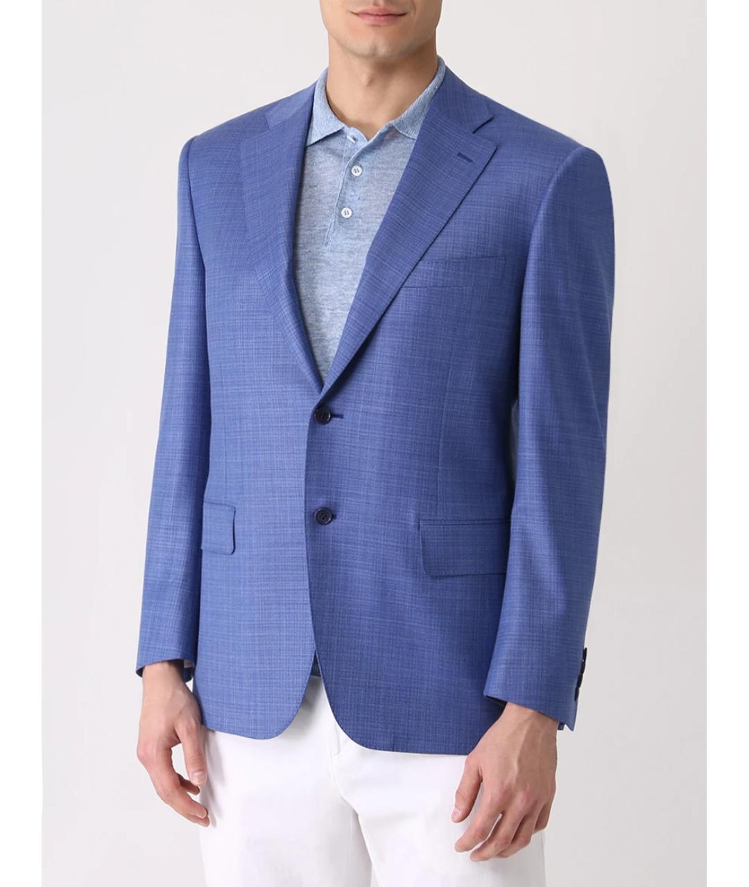 CANALI Синий шерстяной пиджак, фото 4