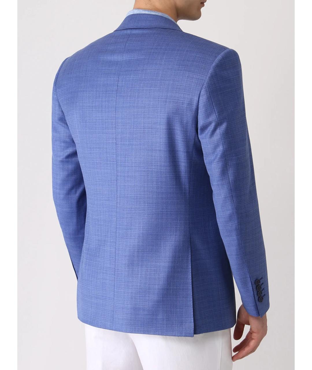 CANALI Синий шерстяной пиджак, фото 3