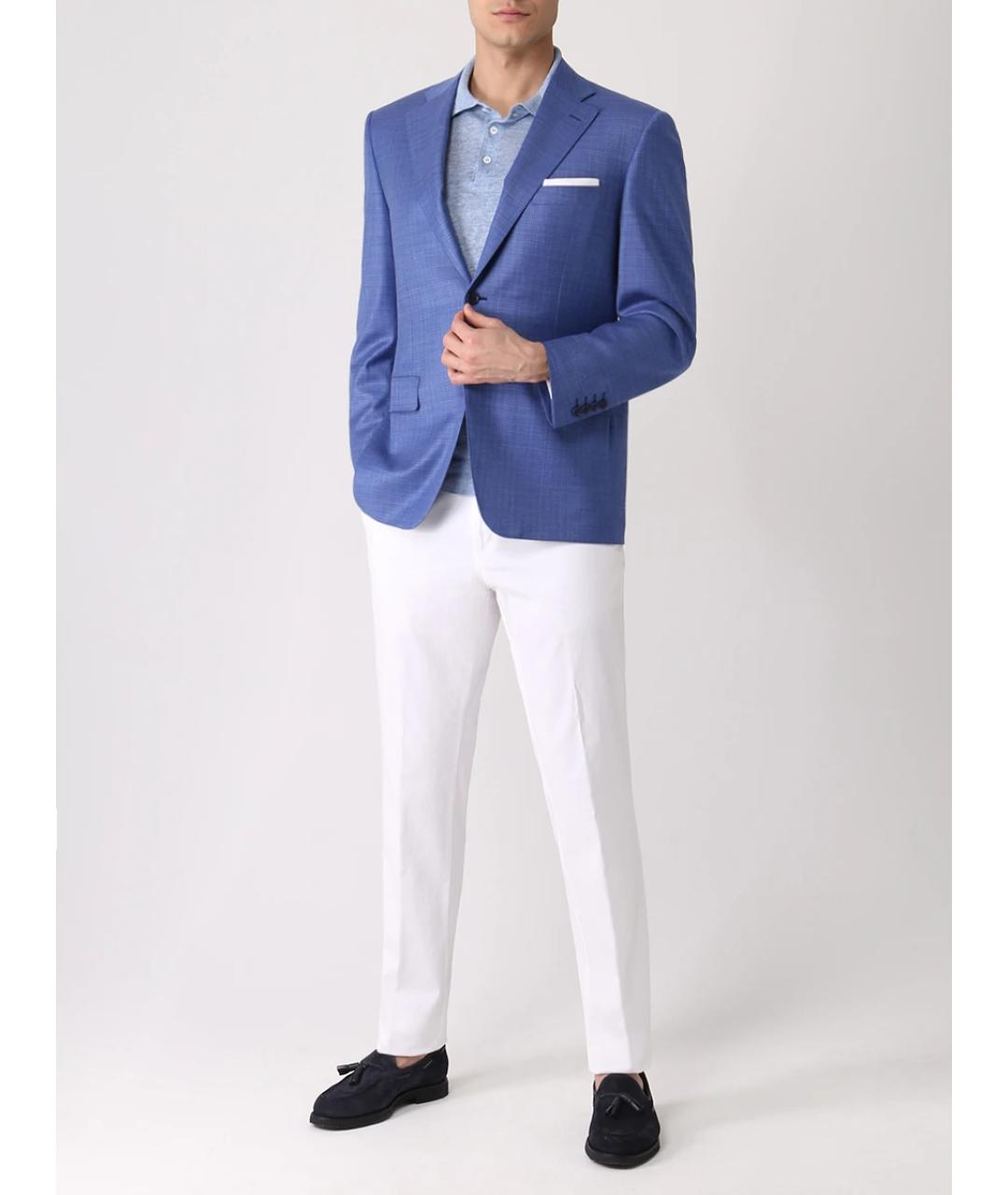 CANALI Синий шерстяной пиджак, фото 2