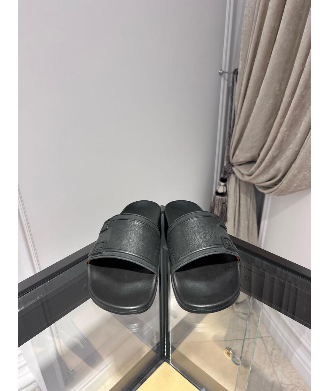 SANTONI Черные резиновые шлепанцы, фото 3