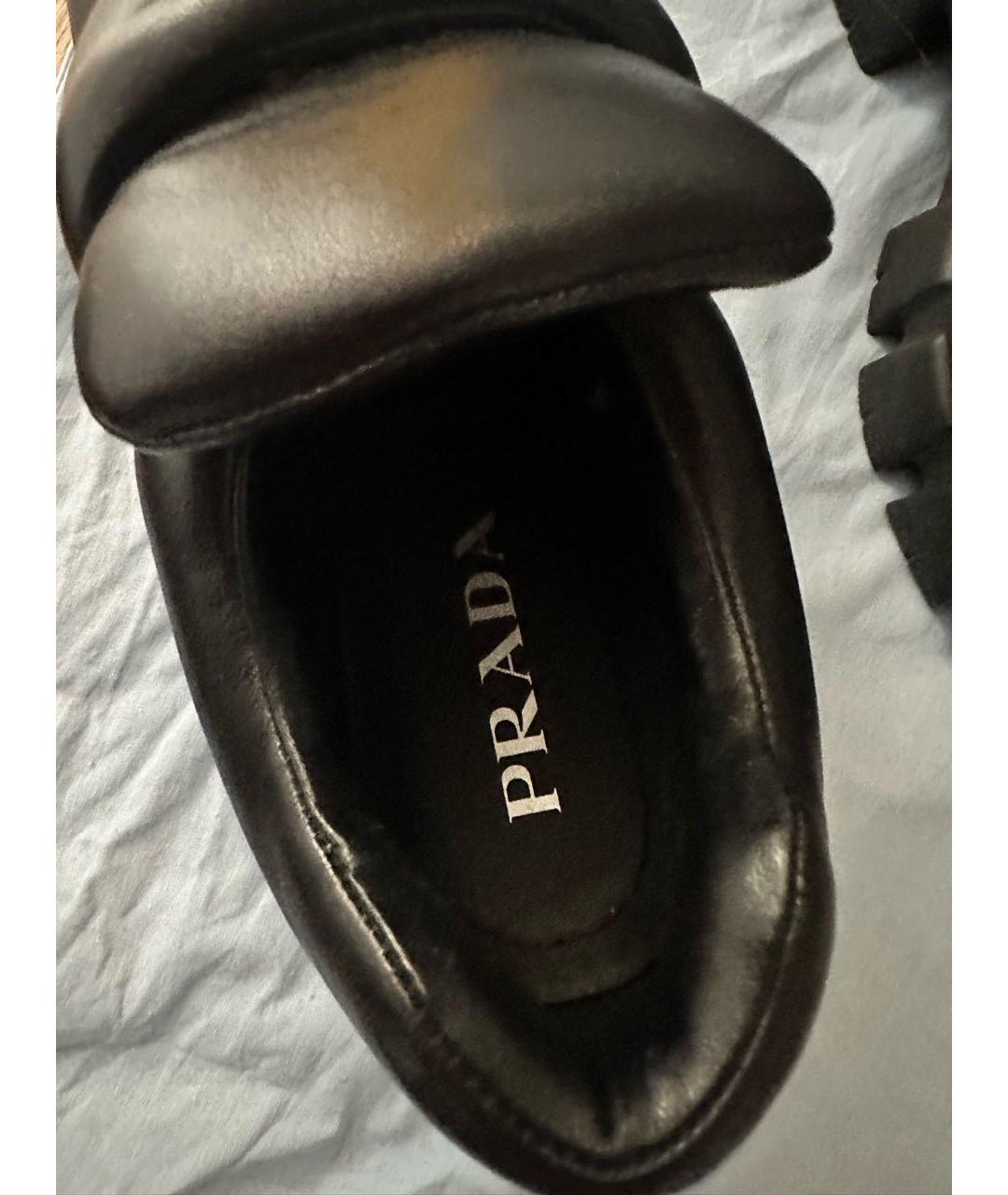 PRADA Черные кожаные лоферы, фото 4