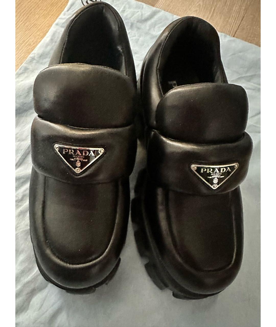 PRADA Черные кожаные лоферы, фото 3