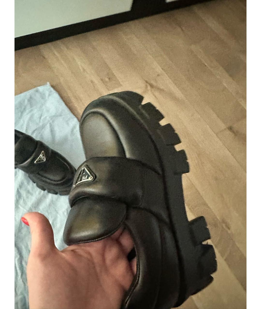 PRADA Черные кожаные лоферы, фото 5