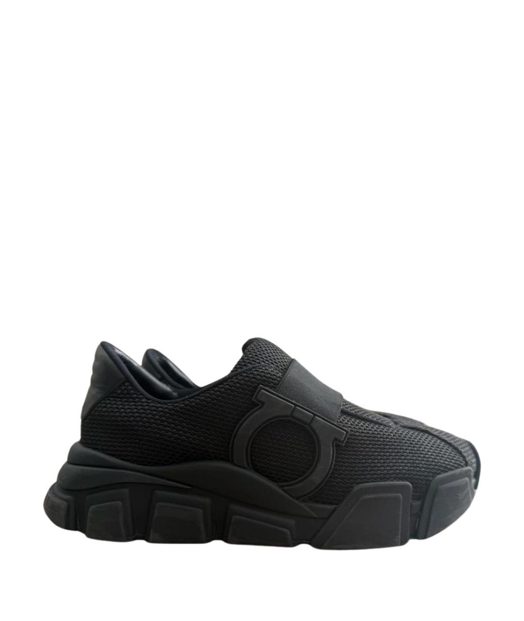 FERRAGAMO Черные текстильные кроссовки, фото 1