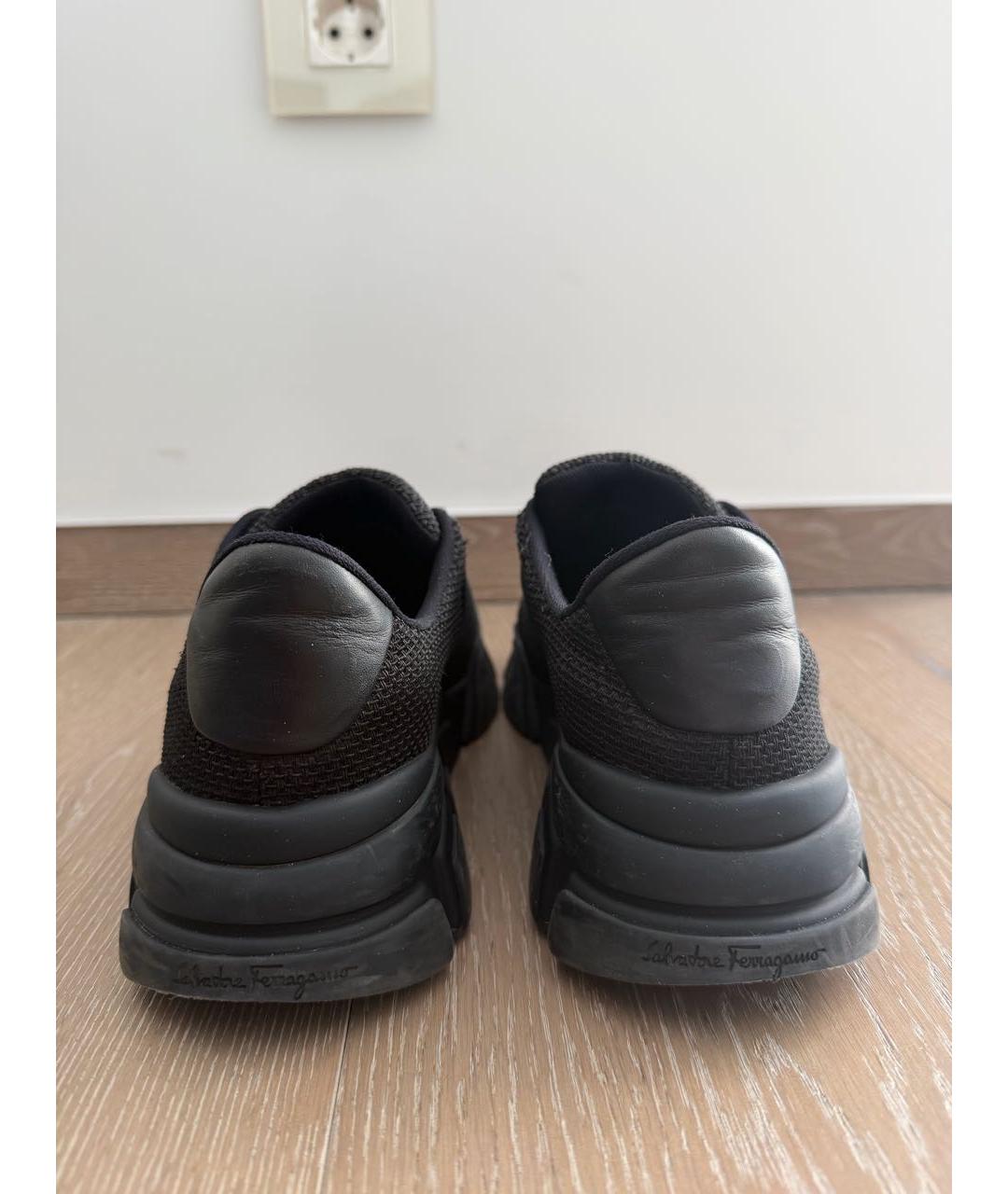 FERRAGAMO Черные текстильные кроссовки, фото 4