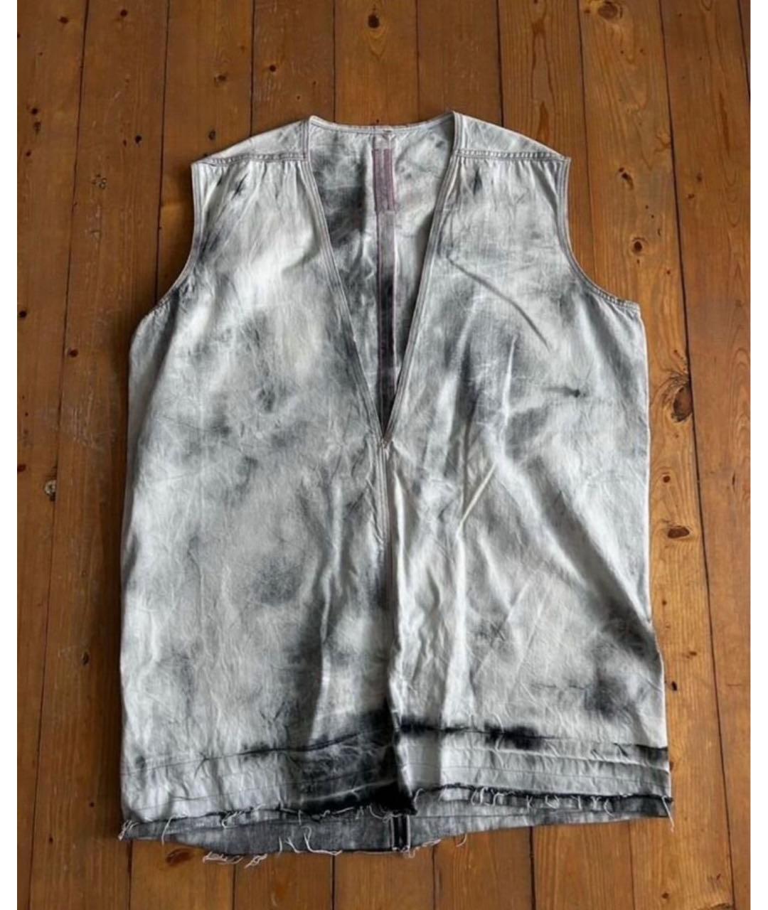 RICK OWENS Бежевый деним жилет, фото 5