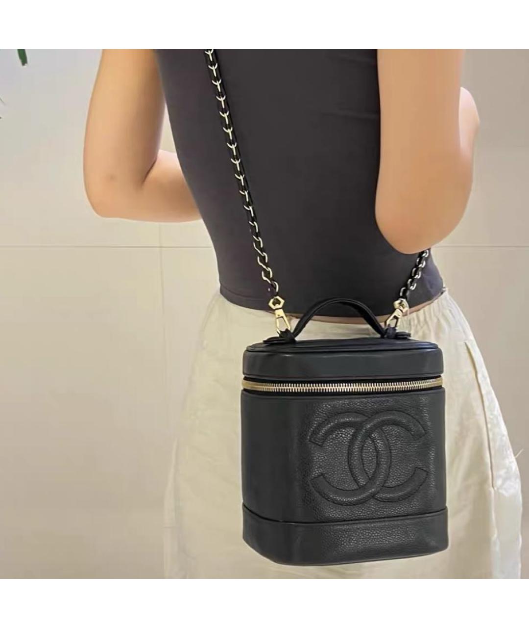 CHANEL Черная жаккардовая сумка с короткими ручками, фото 5