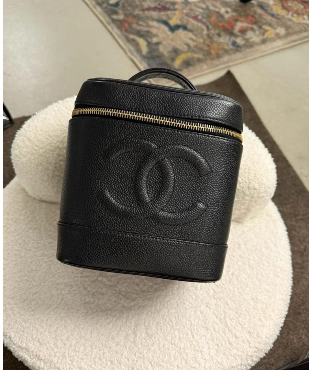 CHANEL Черная жаккардовая сумка с короткими ручками, фото 2