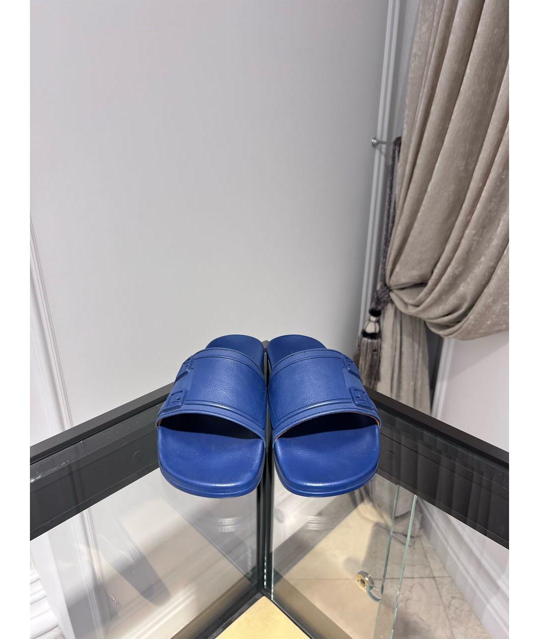 SANTONI Синие резиновые шлепанцы, фото 3