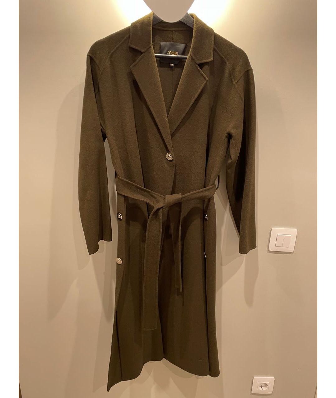 MAJE Хаки пальто, фото 4