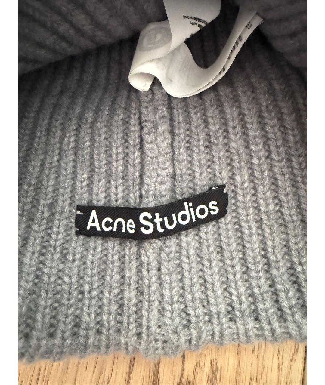 ACNE STUDIOS Серая шерстяная шапка, фото 3