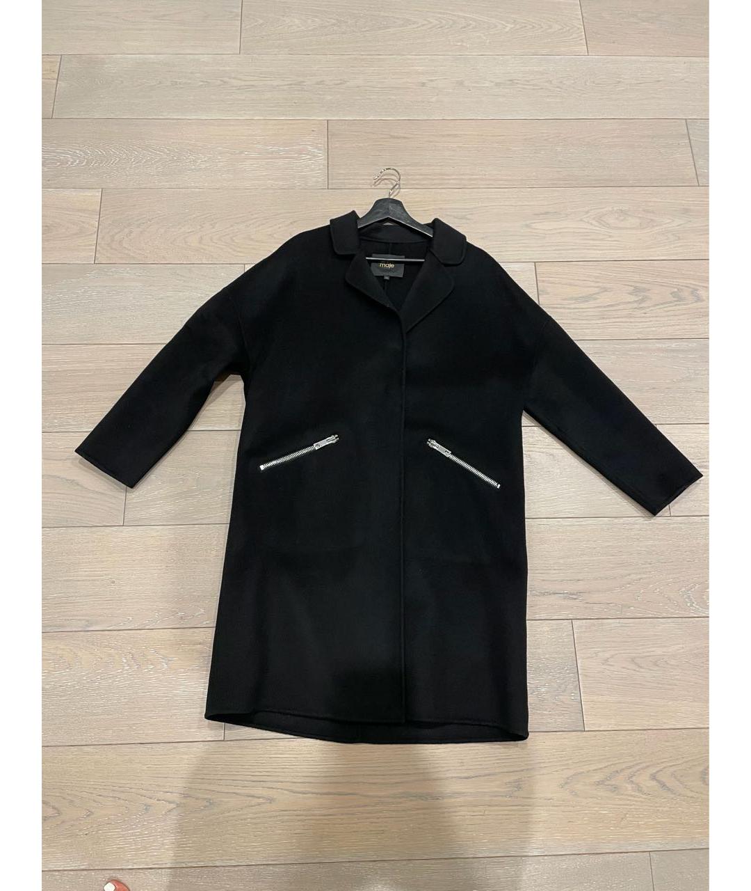 MAJE Черное замшевое пальто, фото 4