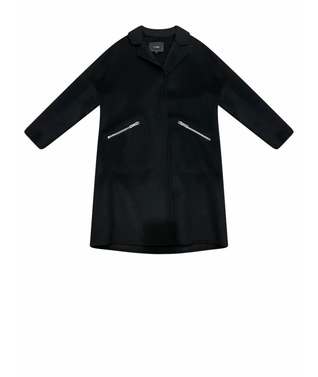 MAJE Черное замшевое пальто, фото 1