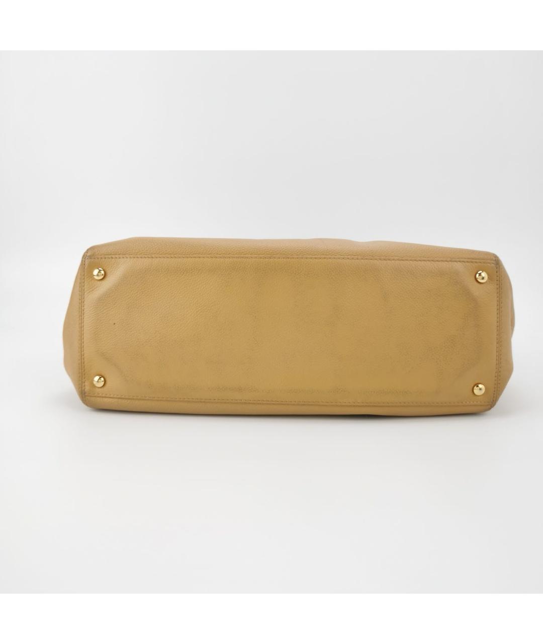 CHANEL Бежевая кожаная сумка тоут, фото 5