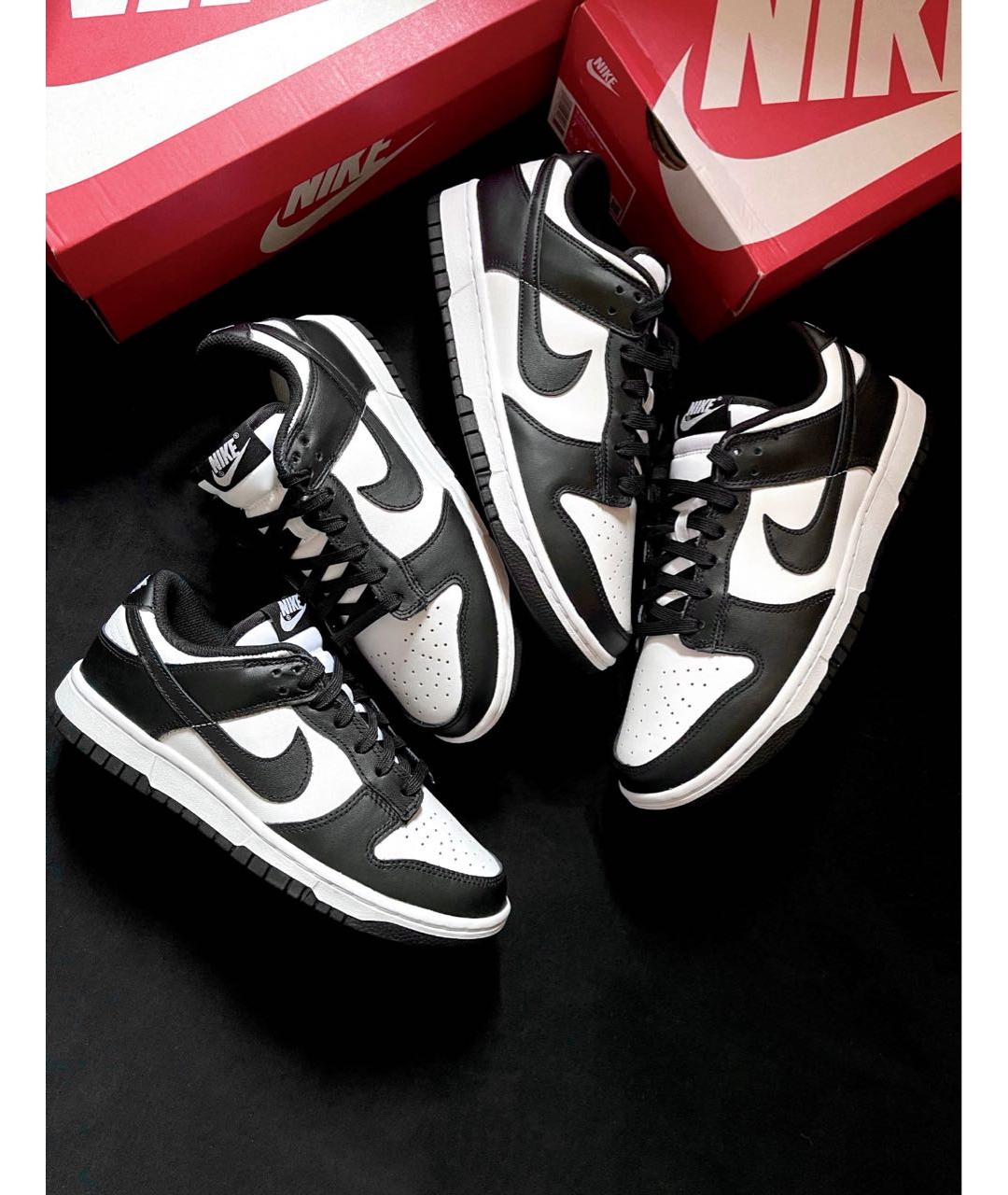 NIKE Черные кожаные низкие кроссовки / кеды, фото 4