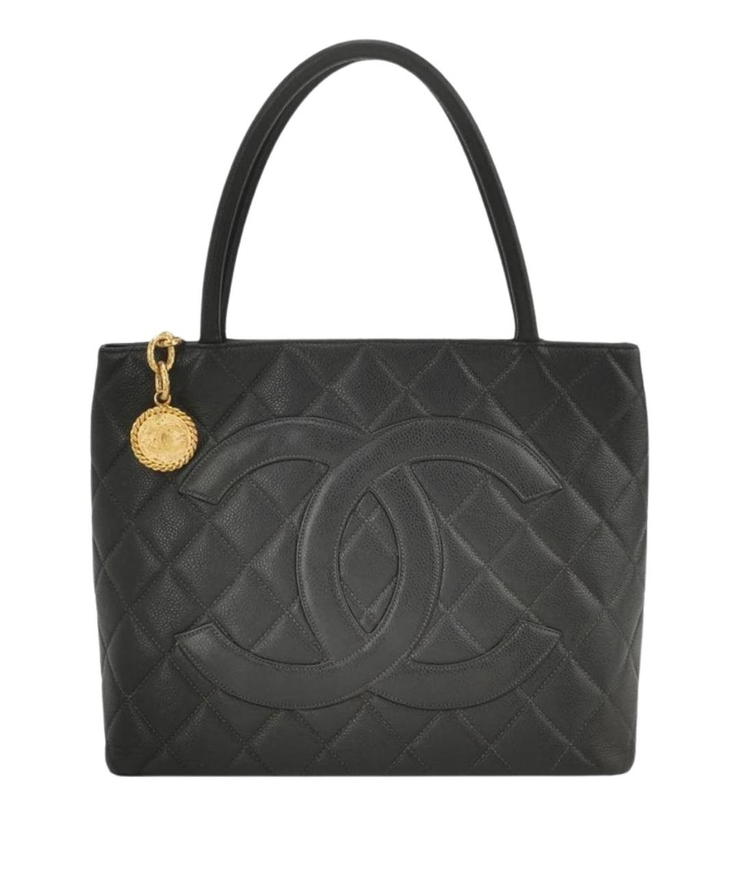 CHANEL Черная кожаная сумка тоут, фото 1