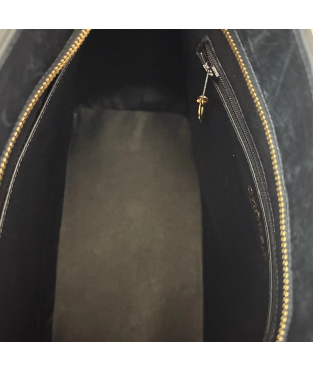 CHANEL Черная кожаная сумка тоут, фото 5