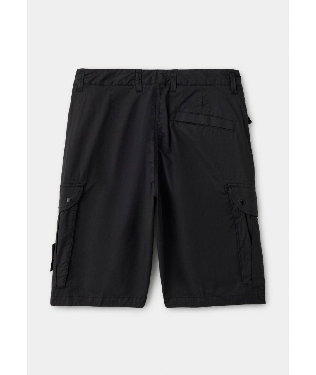 STONE ISLAND Черные хлопковые шорты, фото 2