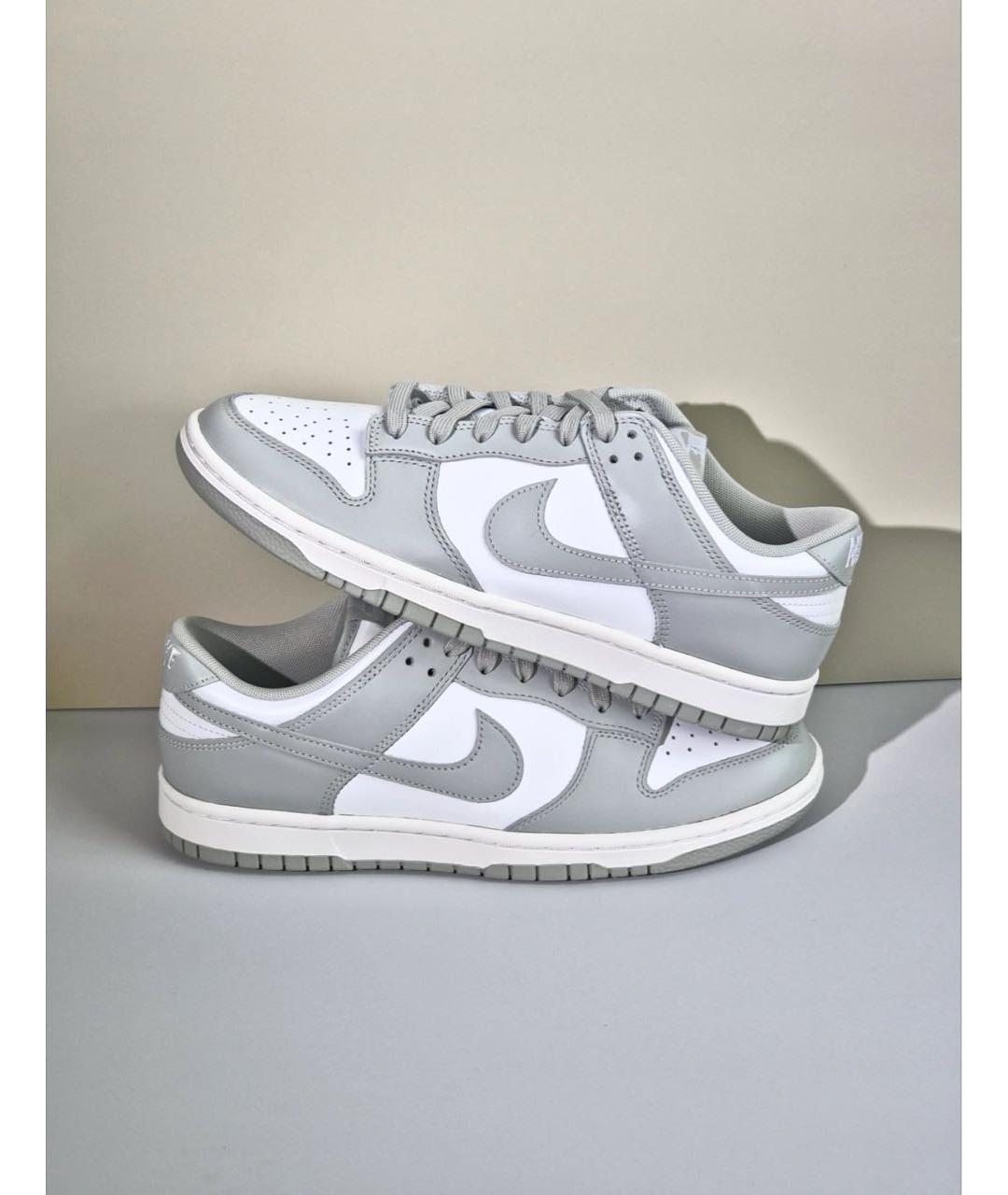 NIKE Серые кожаные низкие кроссовки / кеды, фото 4