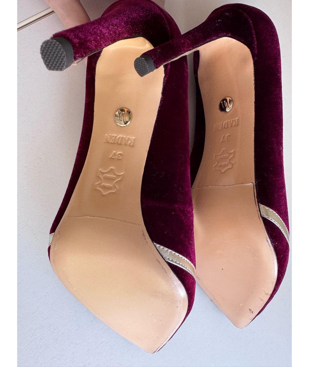 RADO Бордовые текстильные туфли, фото 4