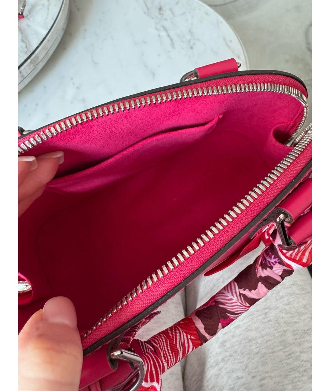 LOUIS VUITTON Фуксия кожаная сумка с короткими ручками, фото 4