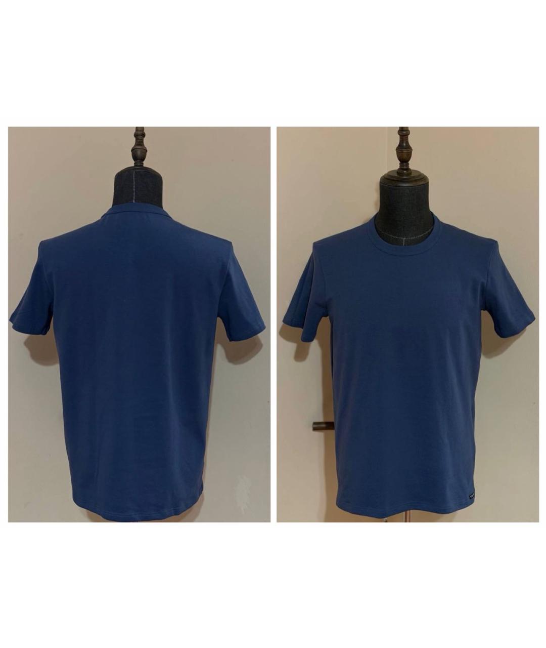 TOM FORD Синяя хлопковая футболка, фото 4