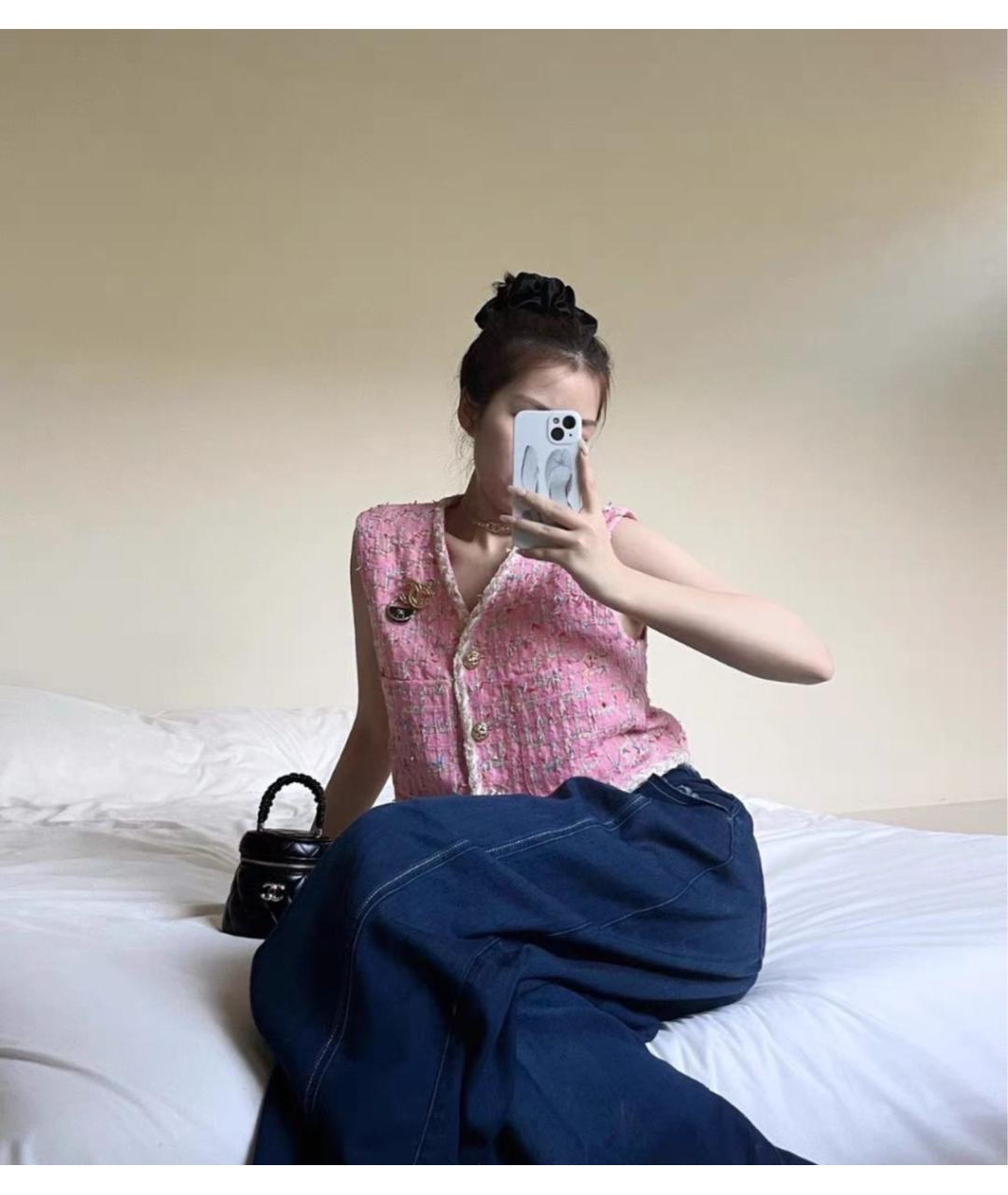 CHANEL Черная кожаная сумка с короткими ручками, фото 5